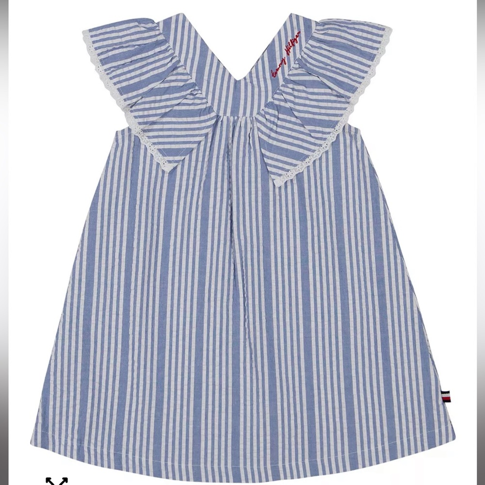 Tommy Hilfiger Blue and White Striped 2-Piece Set